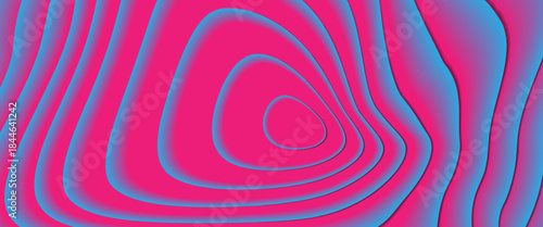 Art & IllustrationAbstract technology futuristic neon circle glowing blue and pink light lines with speed motion blur effect on dark blue background.