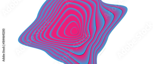 Art & IllustrationAbstract technology futuristic neon circle glowing blue and pink light lines with speed motion blur effect on dark blue background.