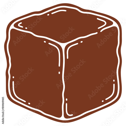 Delicious Chocolate Square Candy Isolated on Transparent Background for Sweet Treats