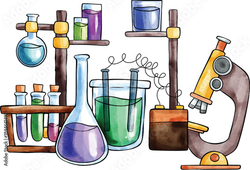 Molecular biology experiment tools scientific research image vector