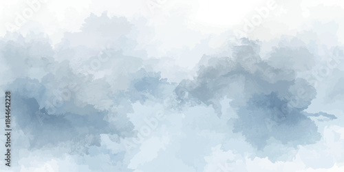 Blue Watercolor background with blue paint, with light turquoise and dark sky-blue. blending depth and texture. Perfect for adding an airy, artistic feel to various projects.
