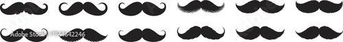 Stylish Mustache Vector Illustrations set