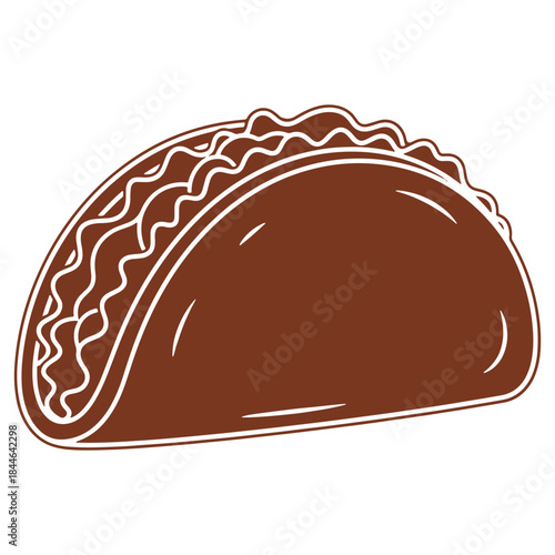Illustrated taco design delicious food icon Mexican cuisine symbol