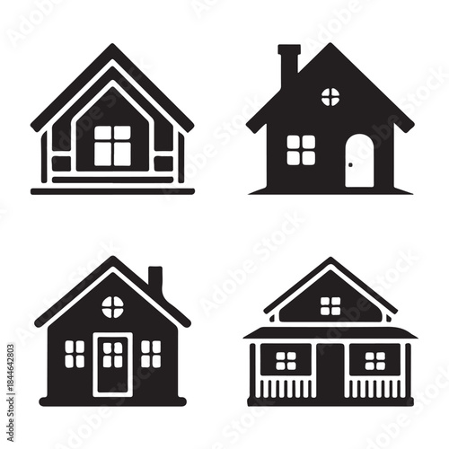 Residential house icon representing security and comfortable living