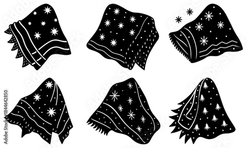 Collection of stylish scarves with star patterns