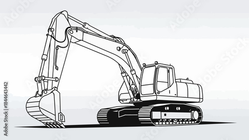 excavator on a white background