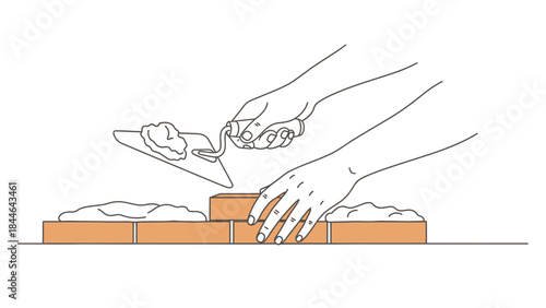 Ilustrasi vector hand man contruction