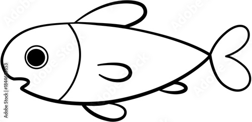 Minimalist Graphic of a White Fish