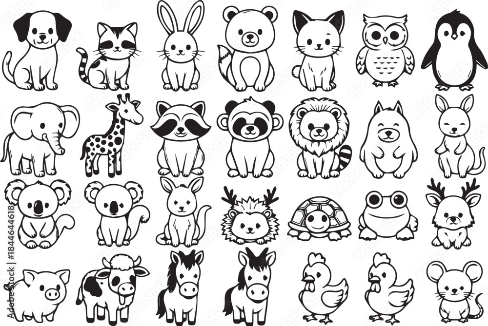 Fototapeta premium Hand Drawn Animal Art Style