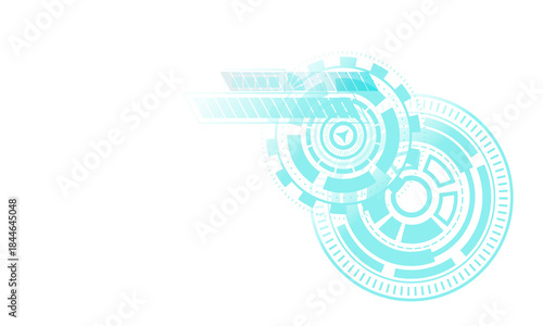 abstract technology blue and white background with gears.