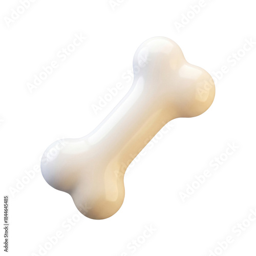 plastic 3d dog bone chew toy isolated on transparent.