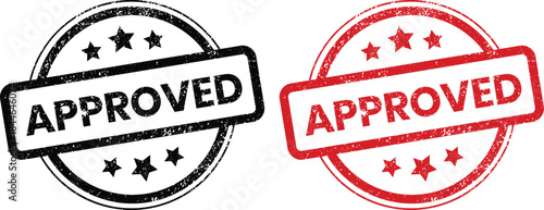 Approved Grunge stamp badge vector.