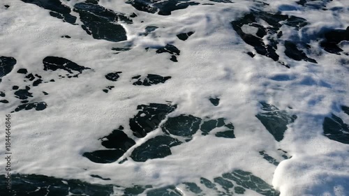 Close-Up of Foaming and Roaring Ocean Waves