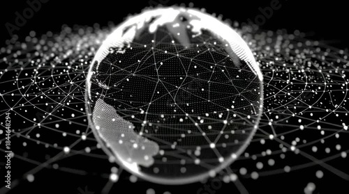 Vector Globe with Connection Lines Fintech