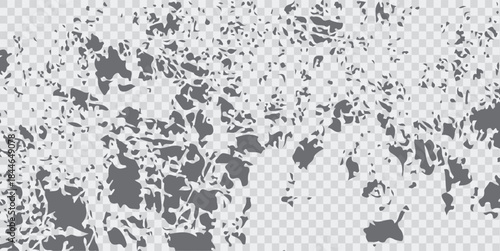 Distressed black Crack texture. Distress Overlay PNG Texture. Subtle grain texture overlay. White background on cement floor texture.
