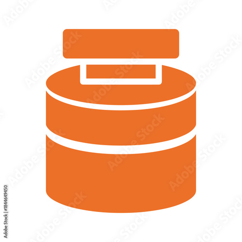 Orange moisturizer cream jar icon