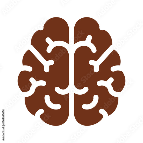 Human brain illustration with white background