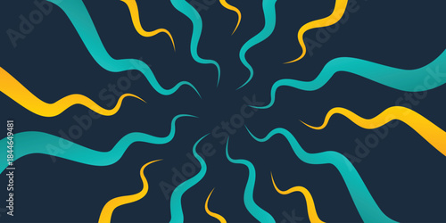 Background line waves radial colorful. Wavy illusion optical swirl pattern