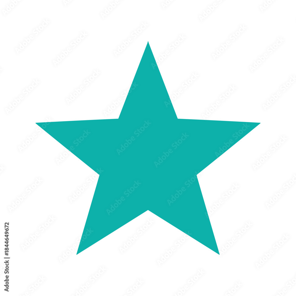 Fototapeta premium Simple teal star icon on white background