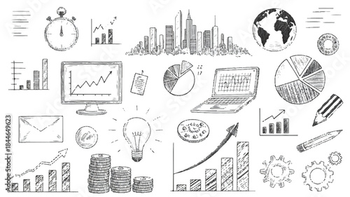 Business graphs and charts collection