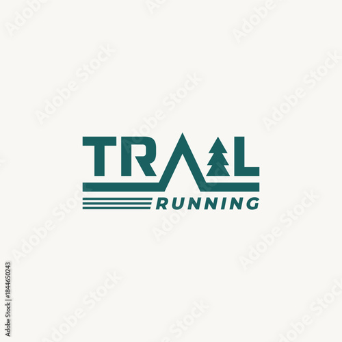 Simple minimalist trail running logo design