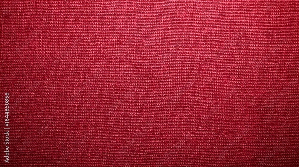 Fototapeta premium Flat background featuring a high-resolution canvas texture with visible weave detail, colored in a vibrant primary red.