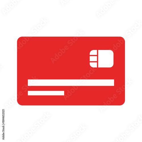 Red credit card icon with chip