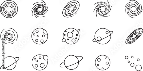 Cosmic collection diverse spiral galaxies and celestial bodies cosmic space theme