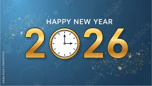 A celebratory graphic for the Happy New Year 2026 countdown event.