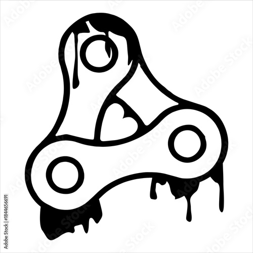 Triangular vehicle chain illustration design, suitable for logos and design elements