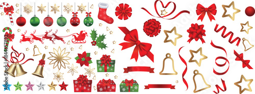 Luxury Gold Christmas Elements Set – Elegant Holiday Icons
