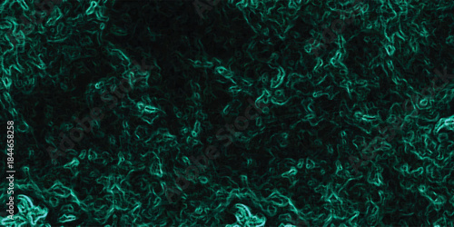 Deep teal abstract textured background with glowing organic swirling patterns and lines on a dark black canvas, mysterious and fluid design
