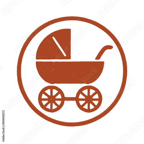baby stroller icon logo seal vector on white background
Vector stamp icon