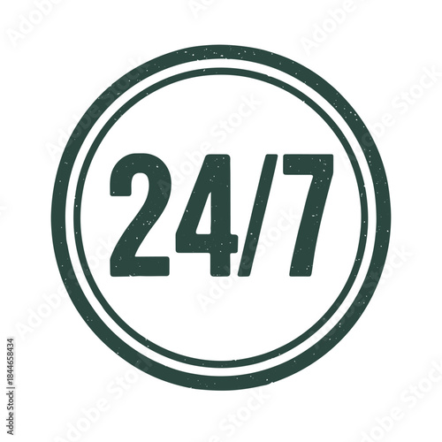 24.7 icon logo seal vector on white background
Vector stamp icon