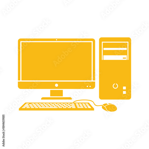 Desktop computer system with monitor keyboard and mouse