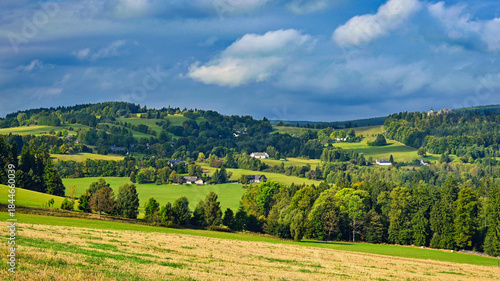 Beautiful autumn landscape. Colourful nature in autumn time. Highlands - Blatiny - Czech Republic.