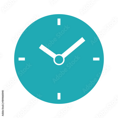Clock showing time on teal background
