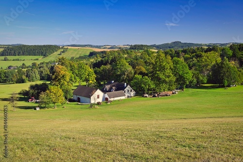 Beautiful autumn landscape. Colourful nature in autumn time. Highlands - Blatiny - Czech Republic.