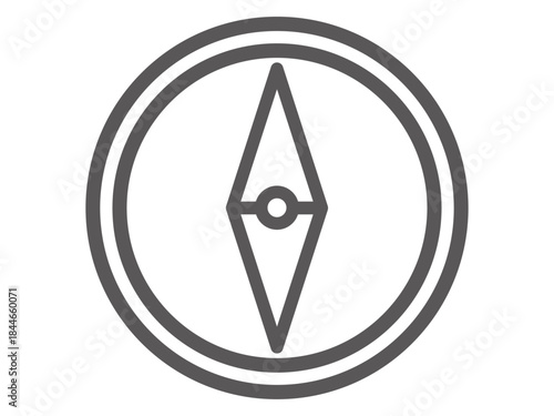 	シンプルな方位磁石の線画アイコン素材