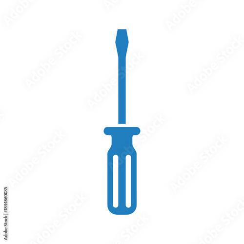 Blue screwdriver icon on white background