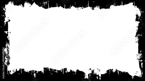 Abstract grunge frame. Horizontal rectangular framework. vector template 