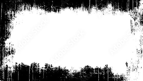 Abstract grunge frame. Horizontal rectangular framework. vector template 