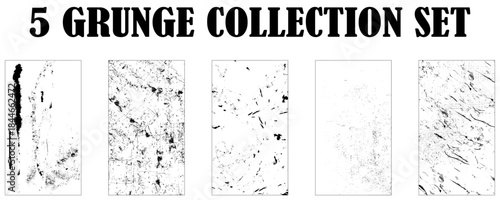 Collection of Black and white grunge. Surface dust and rough dirty wall background concept. 