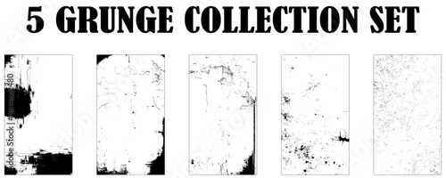 Collection of Black and white grunge. Surface dust and rough dirty wall background concept. 
