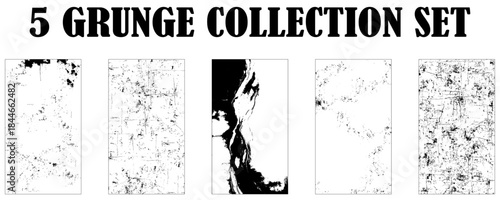 Collection of Black and white grunge. Surface dust and rough dirty wall background concept. 