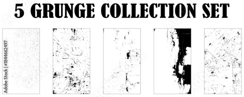 Set of Black and white grunge. Surface dust and rough dirty wall background concept. 
