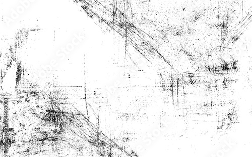 Grunge is black and white. Abstract vector texture of old surface. Background of cracks, scuffs, chips, stains, ink spots, lines. Vector design.