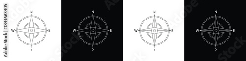 Compass icon in line. Navigation compass icon. apps and website icon