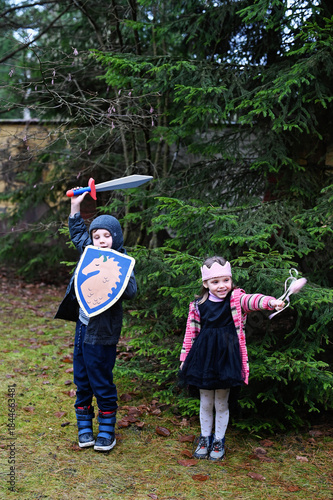 Kid boy in knight costume