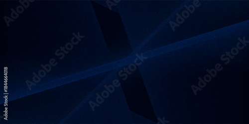 Black dark navy blue silver abstract pattern background. Geometric shape. Line triangle angle fold polygon diamond 3D. Color gradient ombre. Rough grain noise